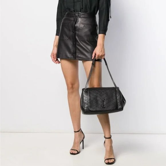 Yves Saint Laurent Handbags - Yves Saint Laurent Nolita Leather Shoulder Bag Medium
